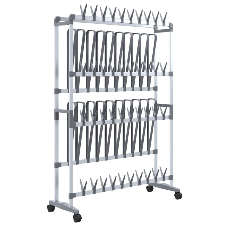 Vidaxx étagère à chaussures à roulettes 89x27x120 cm couleur argent