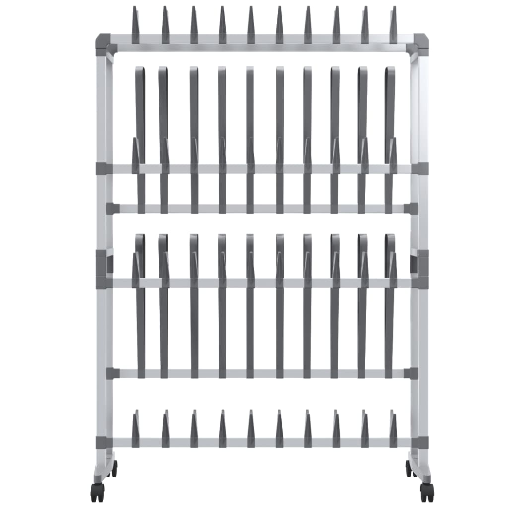Vidaxx étagère à chaussures à roulettes 89x27x120 cm couleur argent