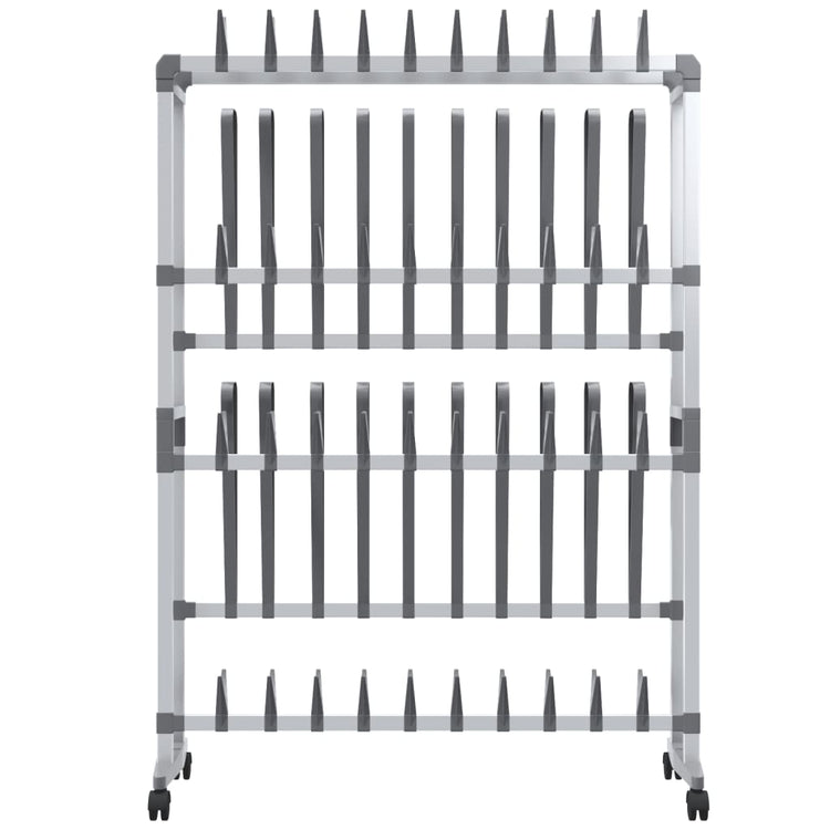 Vidaxx étagère à chaussures à roulettes 89x27x120 cm couleur argent