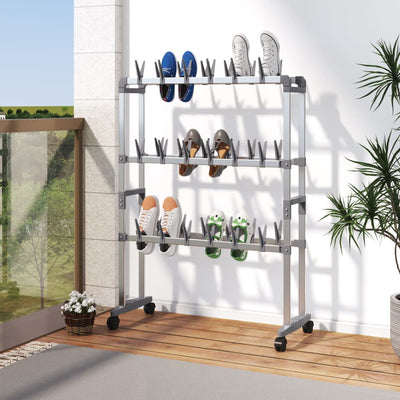 Vidaxx étagère à chaussures à roulettes 66x27x100 cm couleur argent