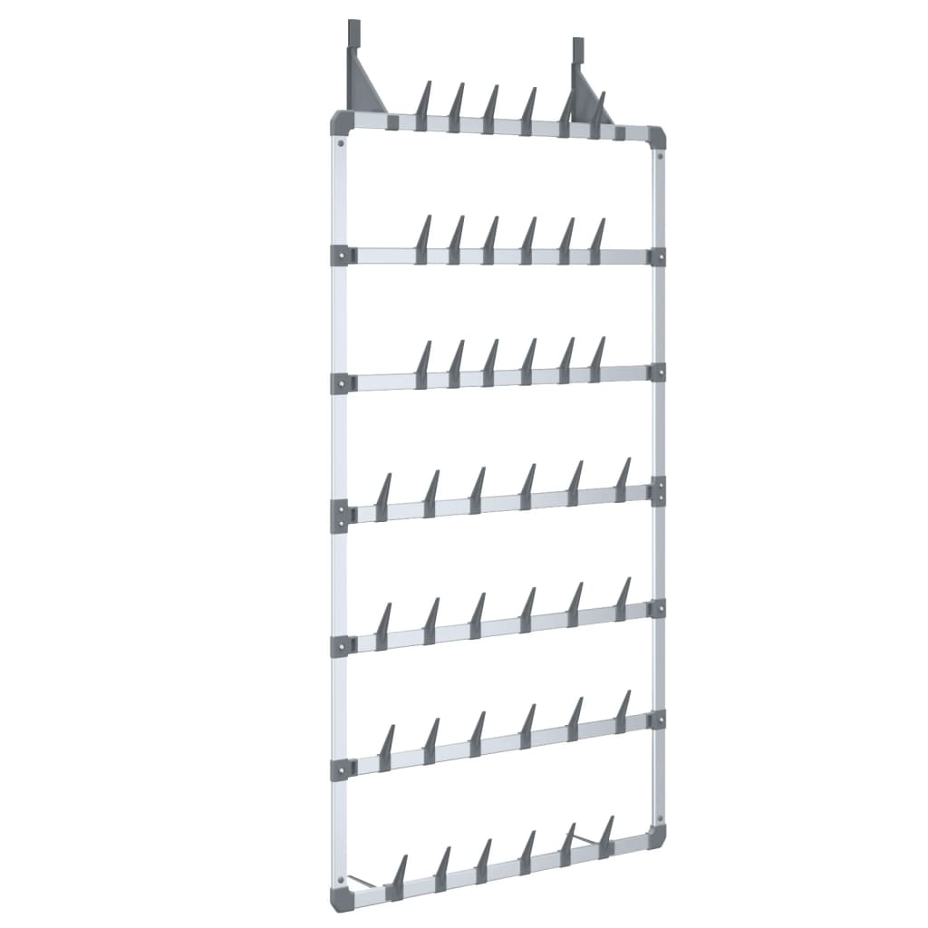 Rack à chaussures Vidaxl suspendu 66x13x139 cm de couleur argentée