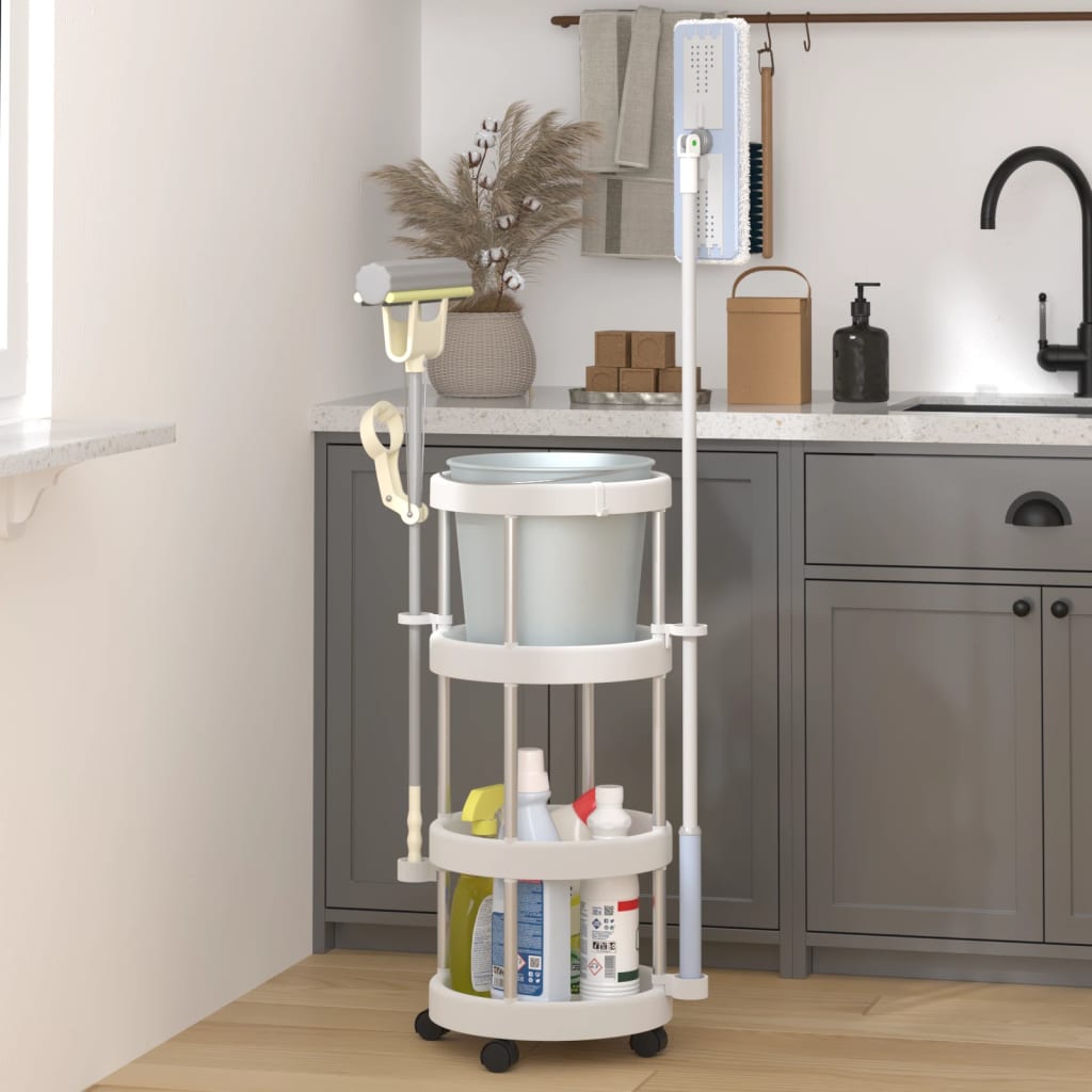 Chariot de nettoyage Vidaxx avec panier de rangement en aluminium