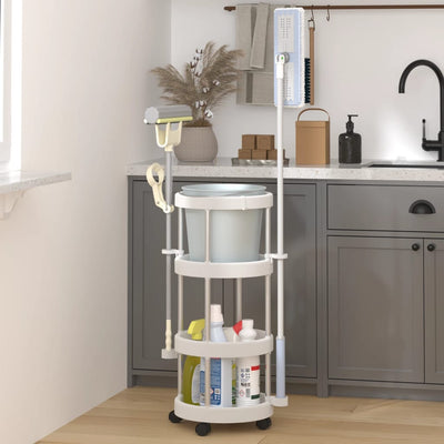 Chariot de nettoyage Vidaxx avec panier de rangement en aluminium