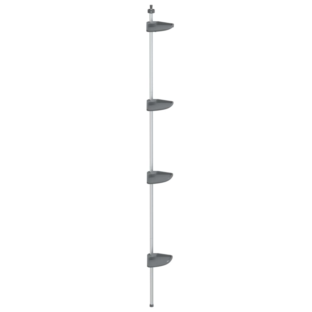 VidaXL support de douche 4 couches télescopique modèle d'angle aluminium argent