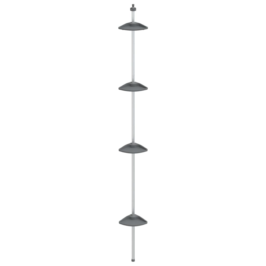 VidaXL support de douche 4 couches télescopique modèle d'angle aluminium argent
