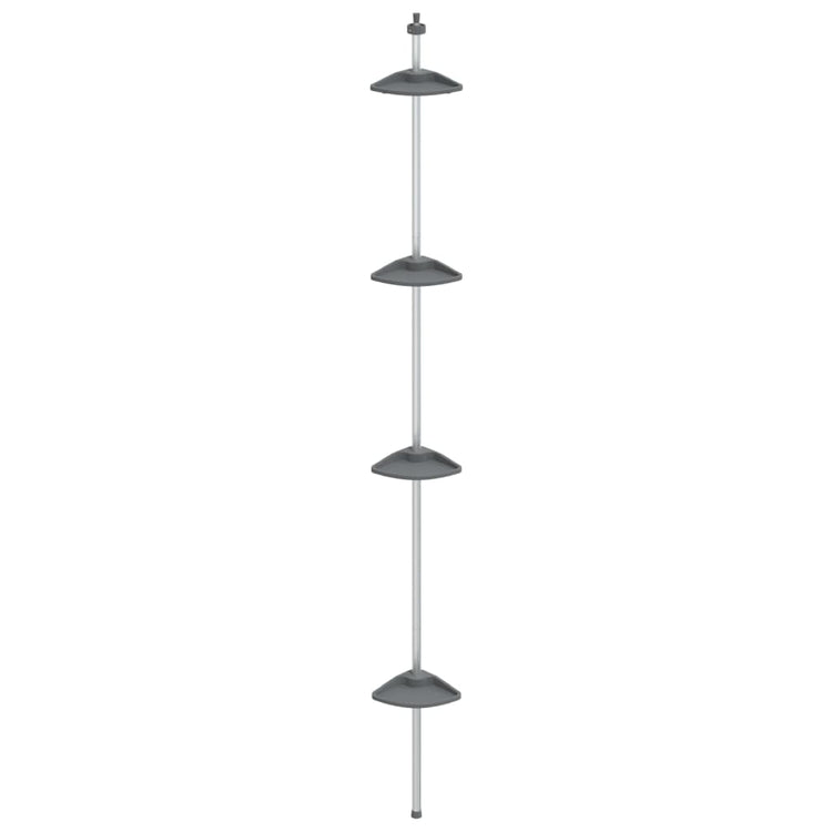 VidaXL support de douche 4 couches télescopique modèle d'angle aluminium argent