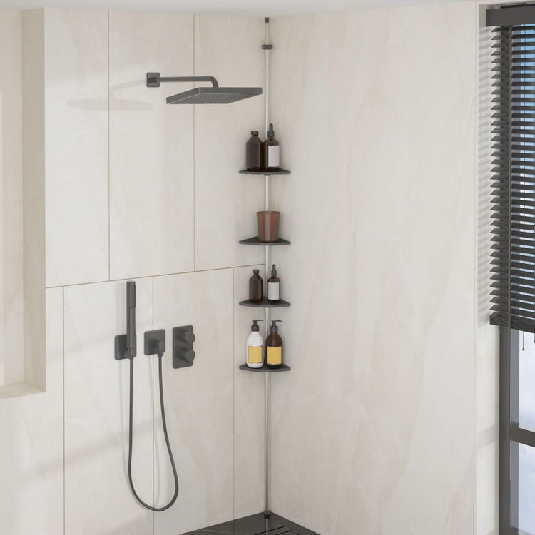 VidaXL support de douche 4 couches télescopique modèle d'angle aluminium argent