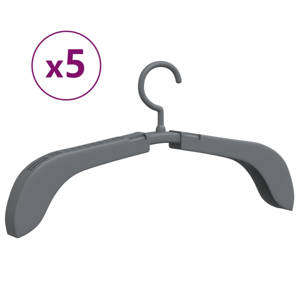 VidaXL cintres 5 pcs extensibles gris