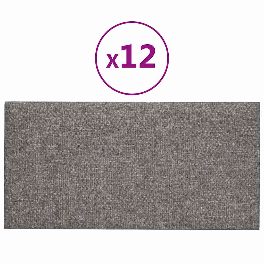 Panneaux muraux vidaxl 12 pcs 0,54 m² 30x15 cm tissu gris clair