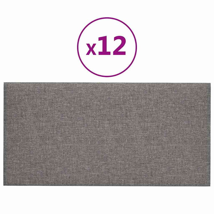 Panneaux muraux vidaxl 12 pcs 0,54 m² 30x15 cm tissu gris clair