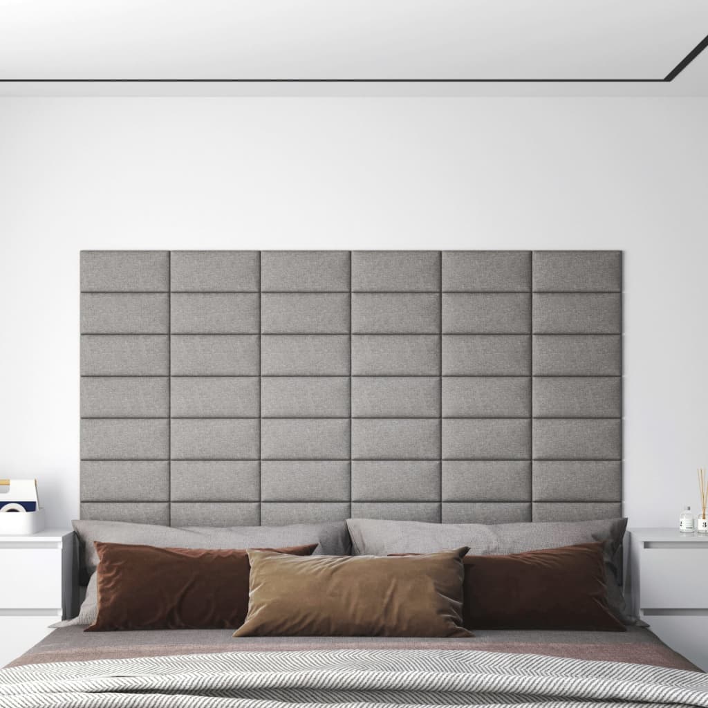 Panneaux muraux vidaxl 12 pcs 0,54 m² 30x15 cm tissu gris clair