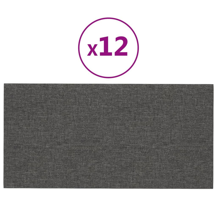 Panneaux muraux vidaxl 12 pcs 0,54 m² 30x15 cm tissu gris foncé