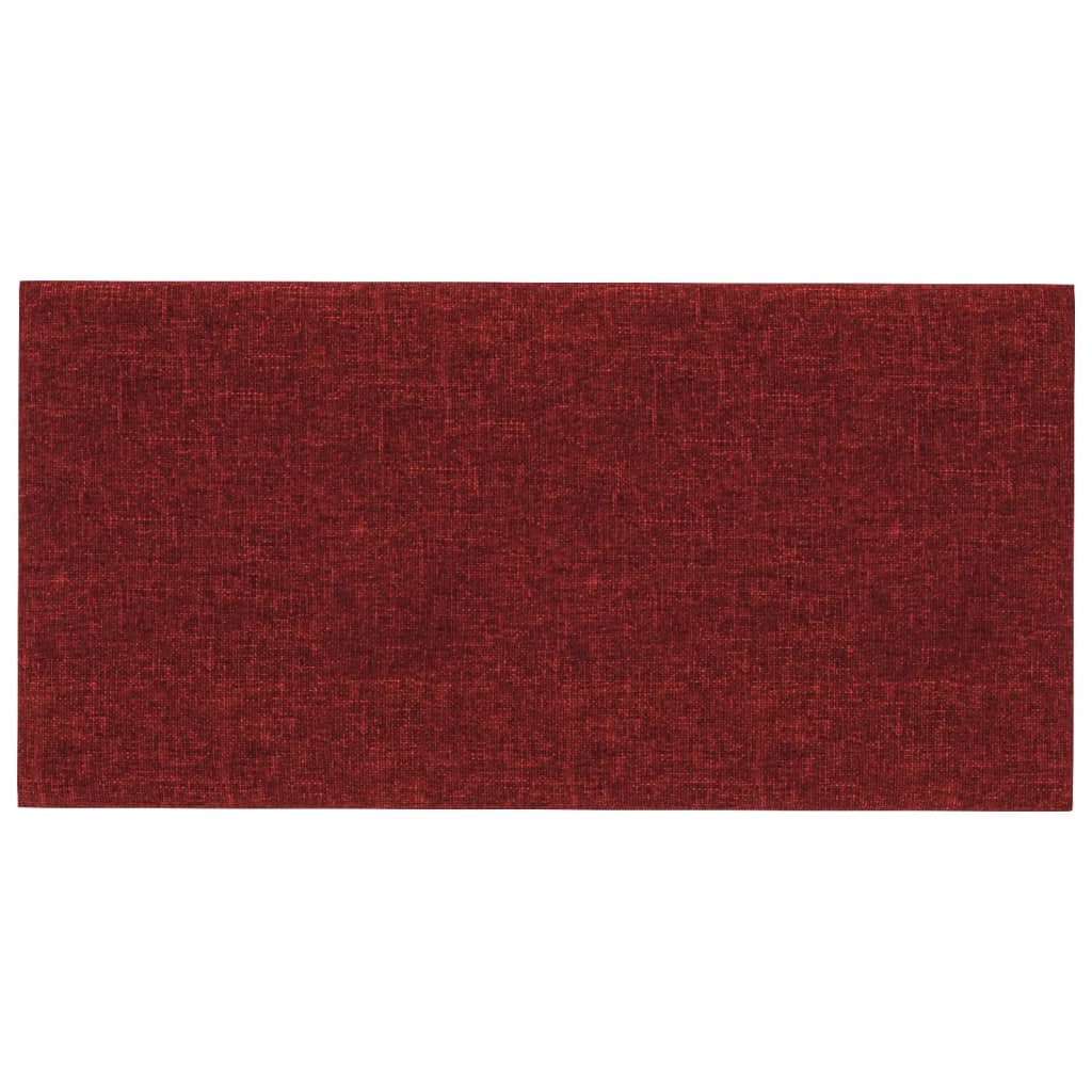 Panneaux muraux vidaxl 12 pcs 0,54 m² 30x15 cm Vin de tissu rouge