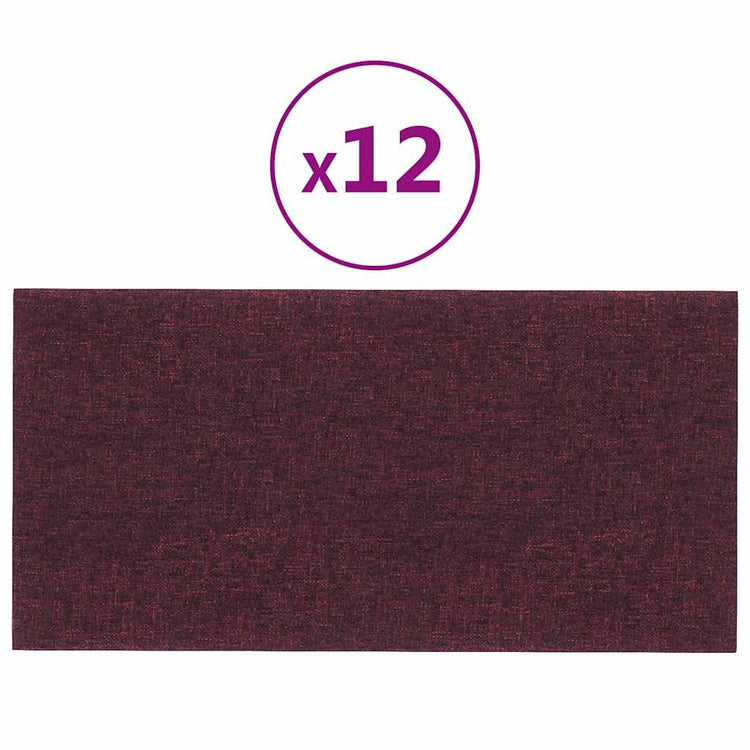 Panneaux muraux vidaxl 12 pcs 0,54 m² 30x15 cm tissu violet