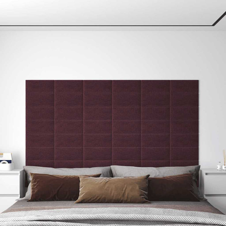 Panneaux muraux vidaxl 12 pcs 0,54 m² 30x15 cm tissu violet