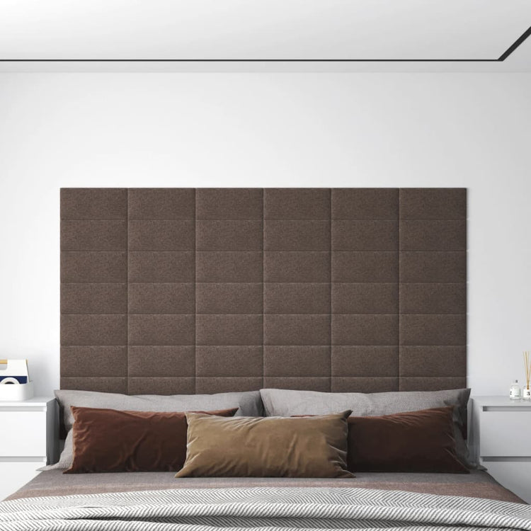 Panneaux muraux vidaxl 12 pcs 0,54 m² 30x15 cm tissu taupe