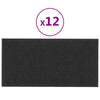 Panneaux muraux vidaxl 12 pcs 0,54 m² 30x15 cm tissu noir
