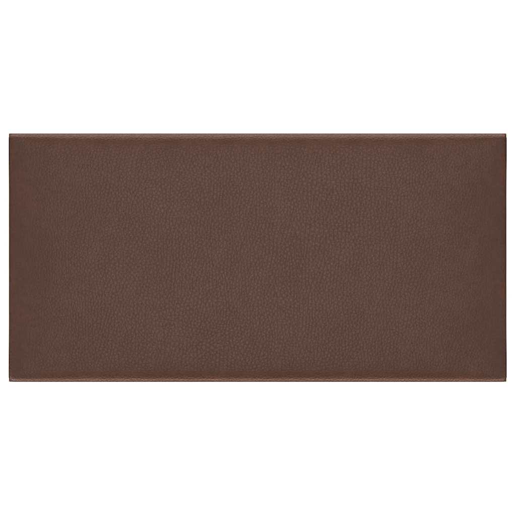 Panneaux muraux vidaxl 12 pcs 0,54 m² 30x15 cm en cuir artificiel marron