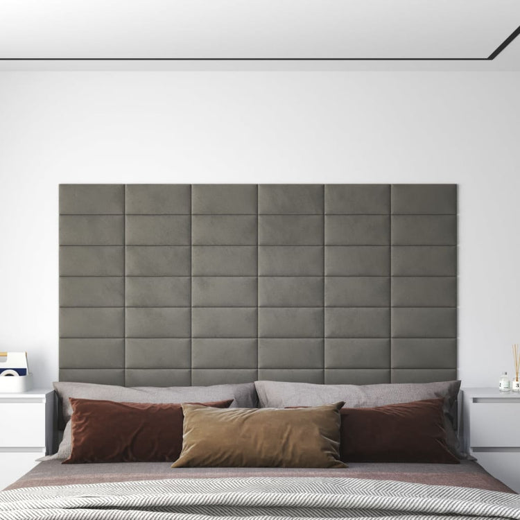 Panneaux muraux vidaxl 12 pcs 0,54 m² 30x15 cm en velours gris clair
