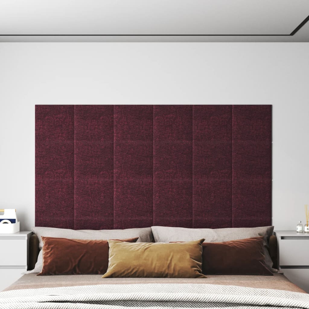 Panneaux muraux vidaxl 12 st 1,08 m² 30x30 cm tissu violet