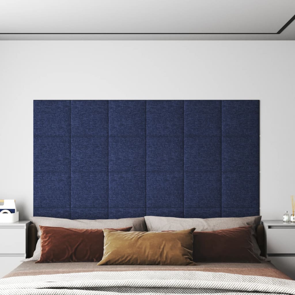 Panneaux muraux vidaxl 12 st 1,08 m² 30x30 cm tissu bleu