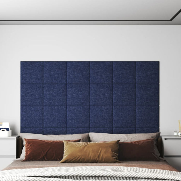 Panneaux muraux vidaxl 12 st 1,08 m² 30x30 cm tissu bleu