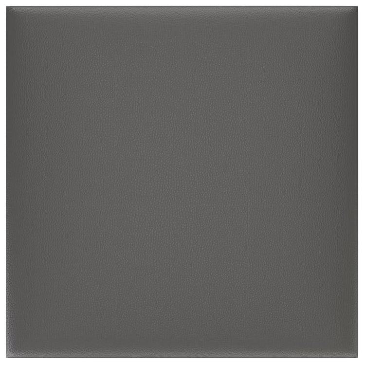 Panneaux muraux Vidaxl 12 st 1,08 m² 30x30 cm en cuir artificiel gris