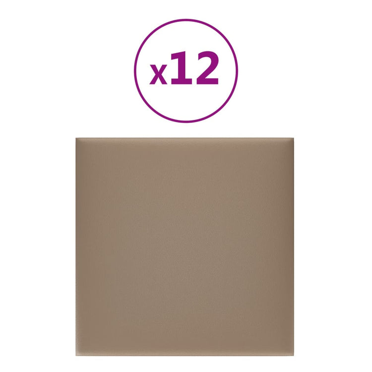 Panneaux muraux Vidaxl 12 st 1,08 m² 30x30 cm en cuir art cappuccinocolide