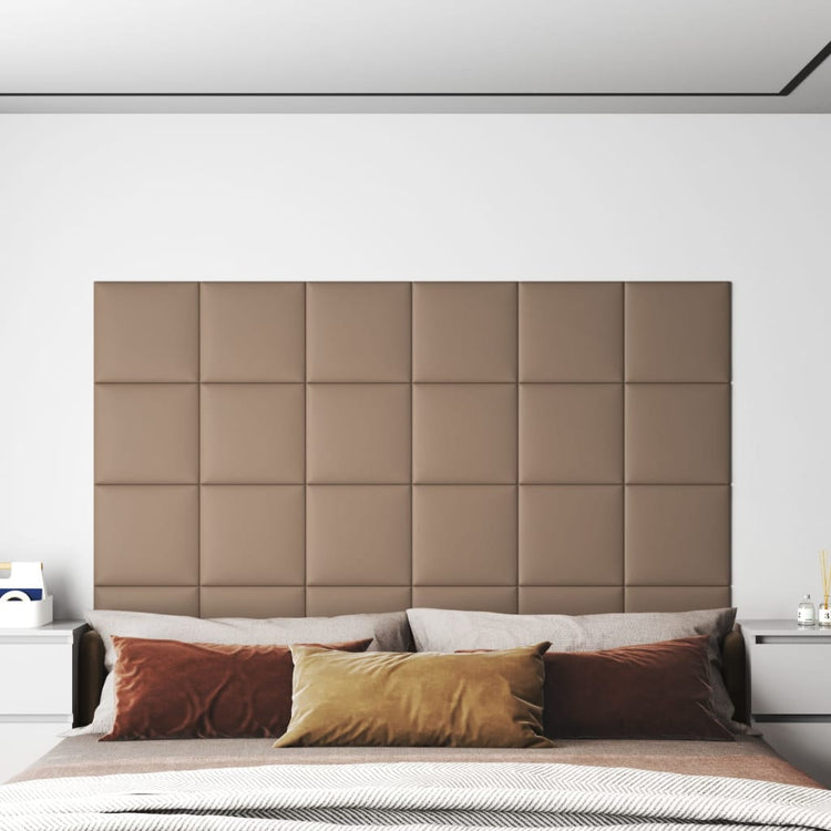 Panneaux muraux Vidaxl 12 st 1,08 m² 30x30 cm en cuir art cappuccinocolide