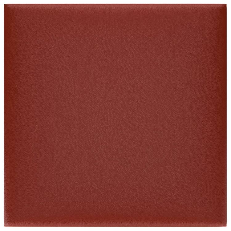 Panneaux muraux Vidaxl 12 st 1,08 m² 30x30 cm Vin en cuir artificiel rouge