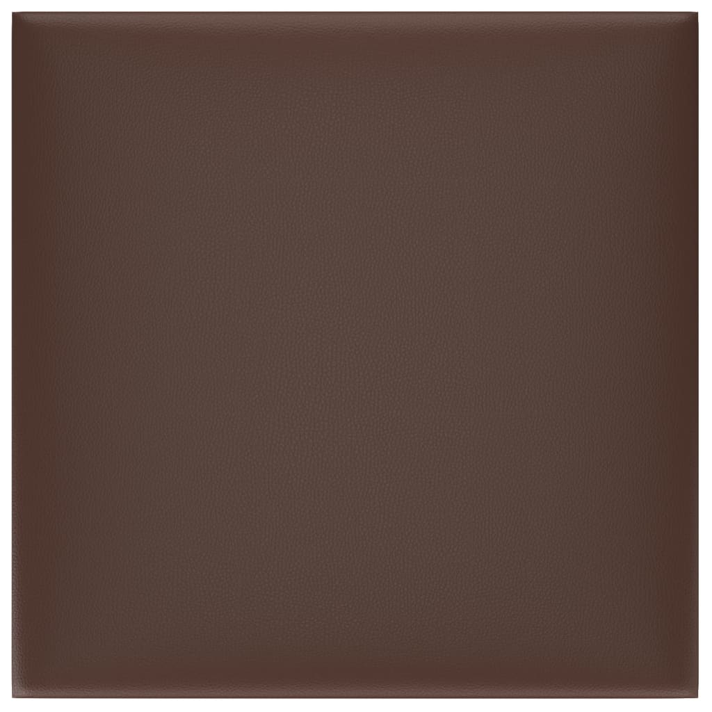 Panneaux muraux Vidaxl 12 st 1,08 m² 30x30 cm en cuir artificiel marron