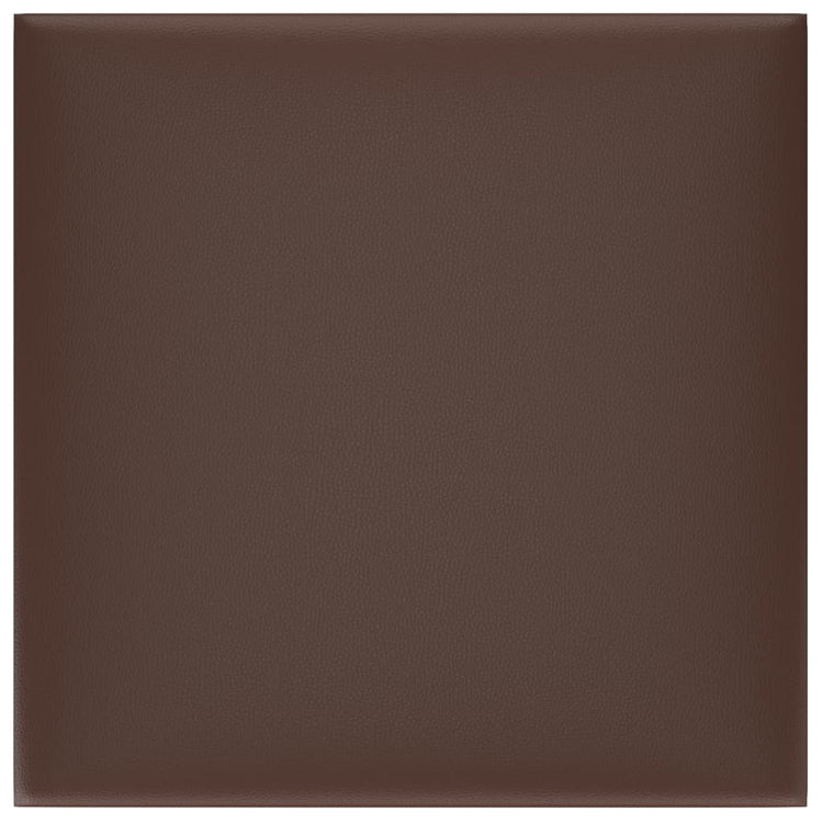 Panneaux muraux Vidaxl 12 st 1,08 m² 30x30 cm en cuir artificiel marron