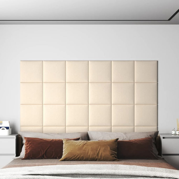 Panneaux muraux Vidaxl 12 ST 1,08 m² 30x30 cm Crème en velours -colore