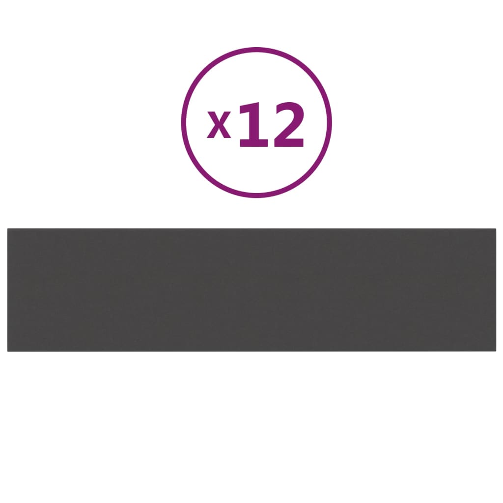 Panneaux muraux vidaxl 12 st 1,08 m² 60x15 cm tissu gris foncé