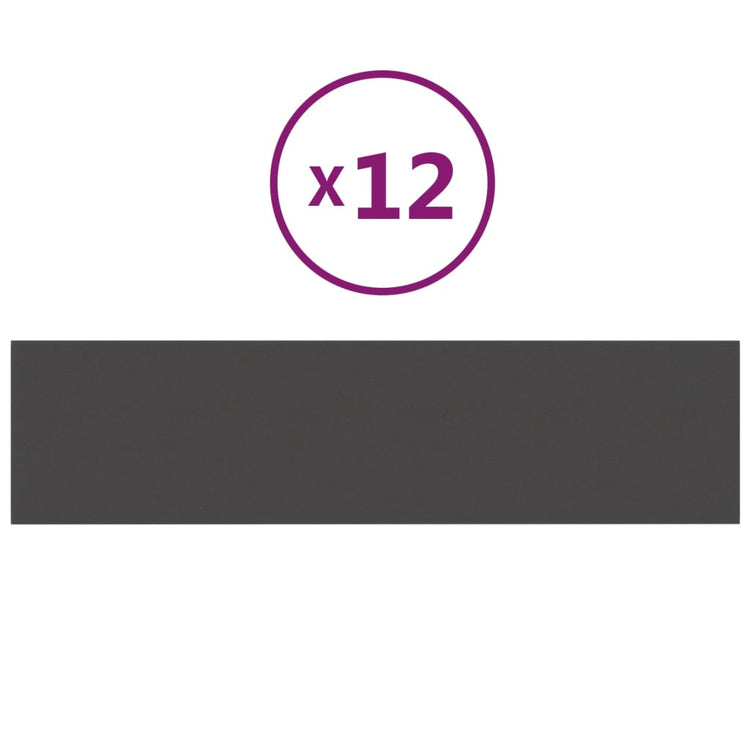 Panneaux muraux vidaxl 12 st 1,08 m² 60x15 cm tissu gris foncé