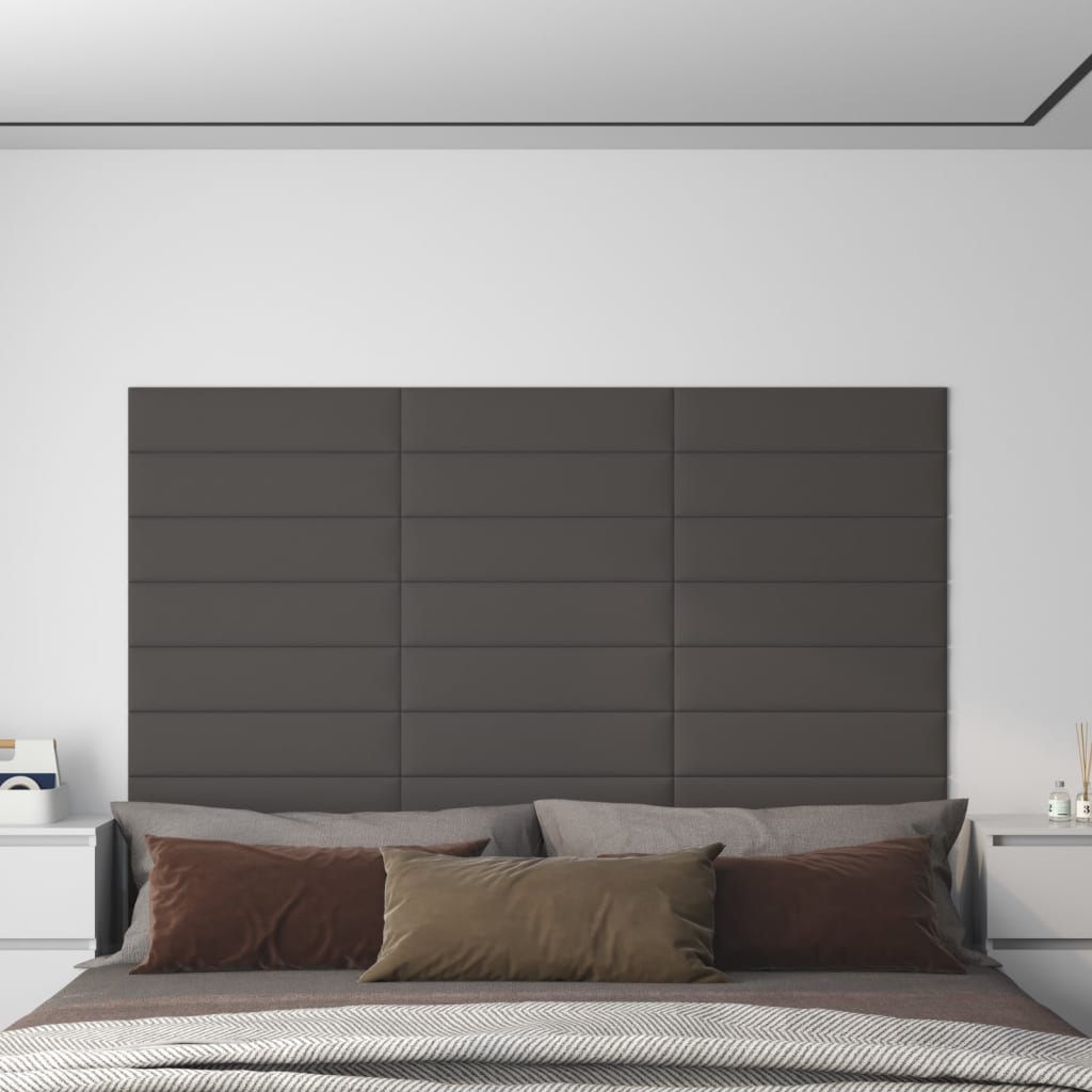 Panneaux muraux vidaxl 12 st 1,08 m² 60x15 cm tissu gris foncé