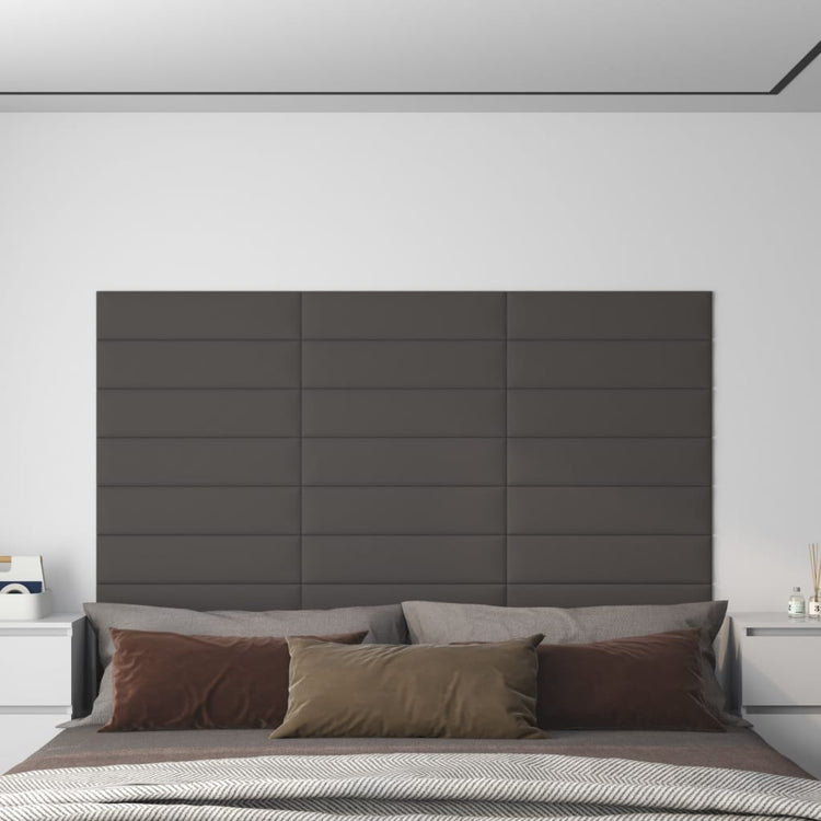 Panneaux muraux vidaxl 12 st 1,08 m² 60x15 cm tissu gris foncé