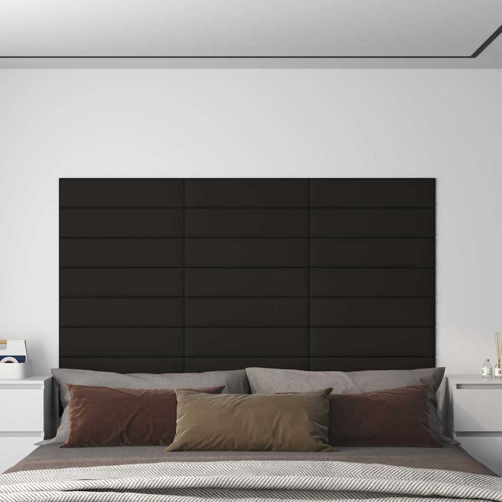 Panneaux muraux vidaxl 12 st 1,08 m² 60x15 cm tissu noir
