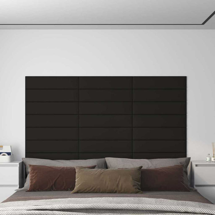 Panneaux muraux vidaxl 12 st 1,08 m² 60x15 cm tissu noir