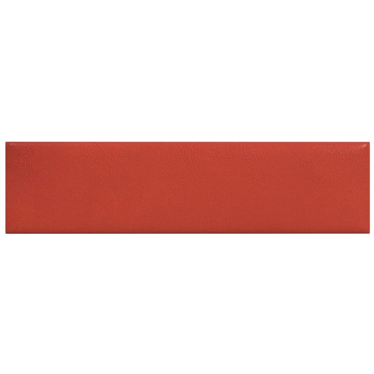 Panneaux muraux vidaxl 12 st 1,08 m² 60x15 cm en cuir artificiel rouge