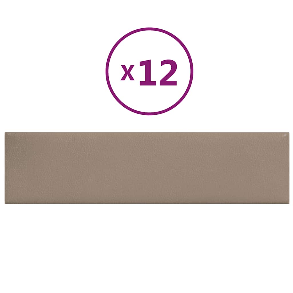 Panneaux muraux vidaxl 12 st 1,08 m² 60x15 cm art en cuir cappuccinocolide