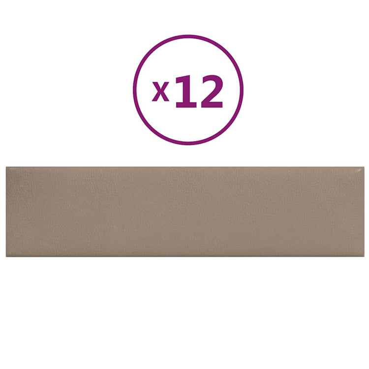 Panneaux muraux vidaxl 12 st 1,08 m² 60x15 cm art en cuir cappuccinocolide