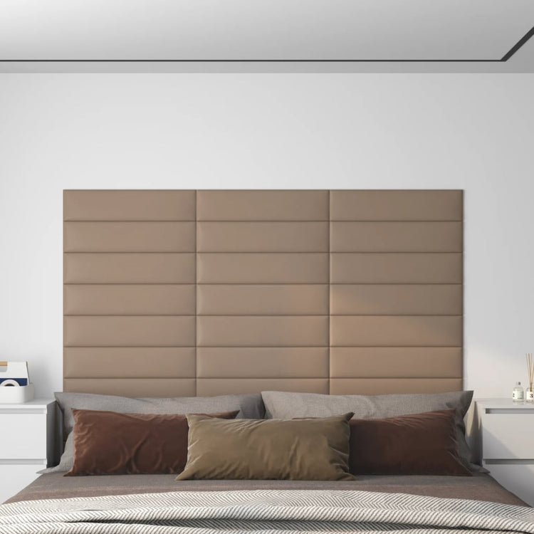 Panneaux muraux vidaxl 12 st 1,08 m² 60x15 cm art en cuir cappuccinocolide
