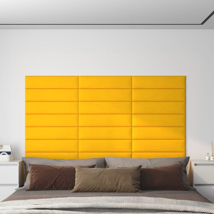 Panneaux muraux vidaxl 12 st 1,08 m² 60x15 cm en velours jaune