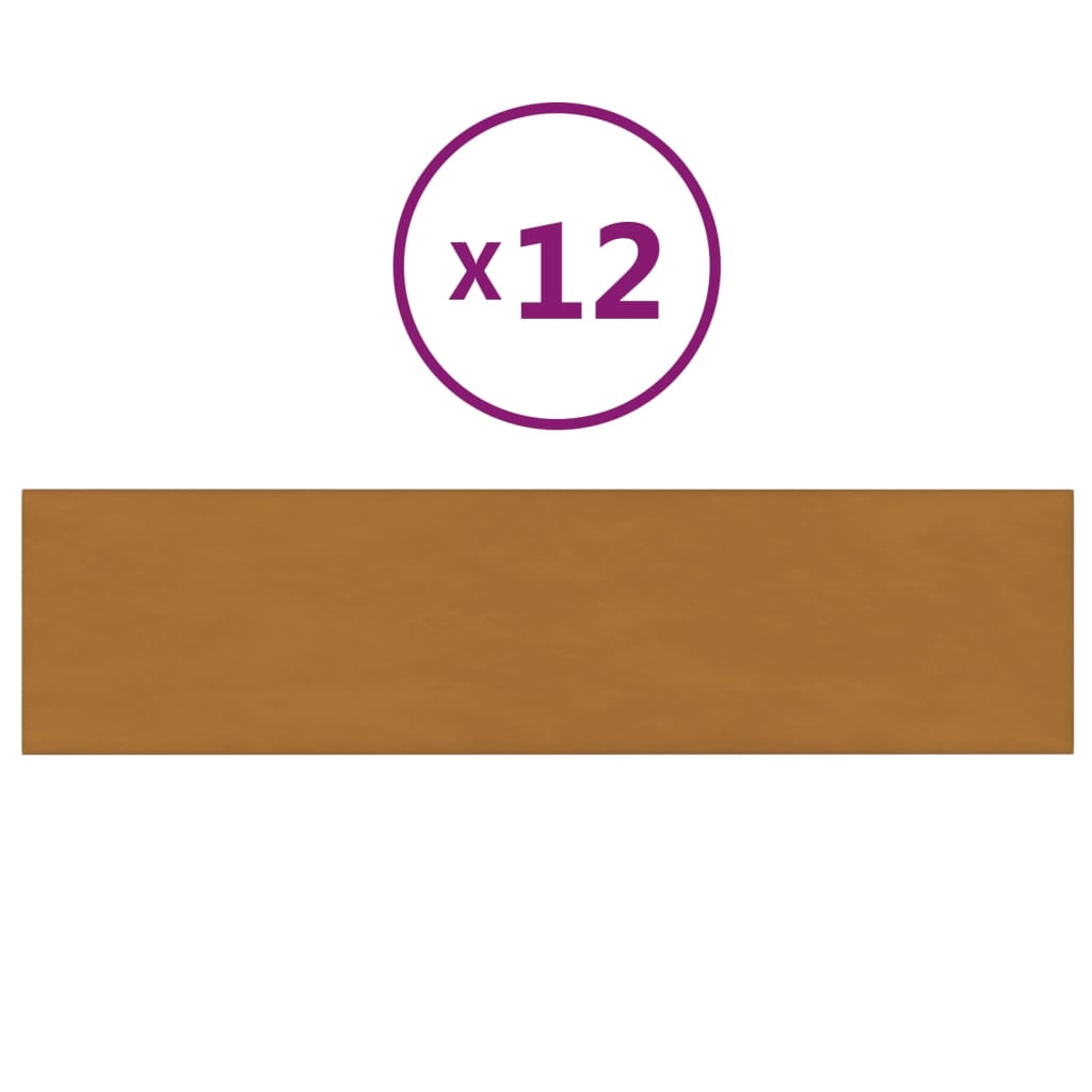 Panneaux muraux vidaxl 12 st 1,08 m² 60x15 cm en velours marron