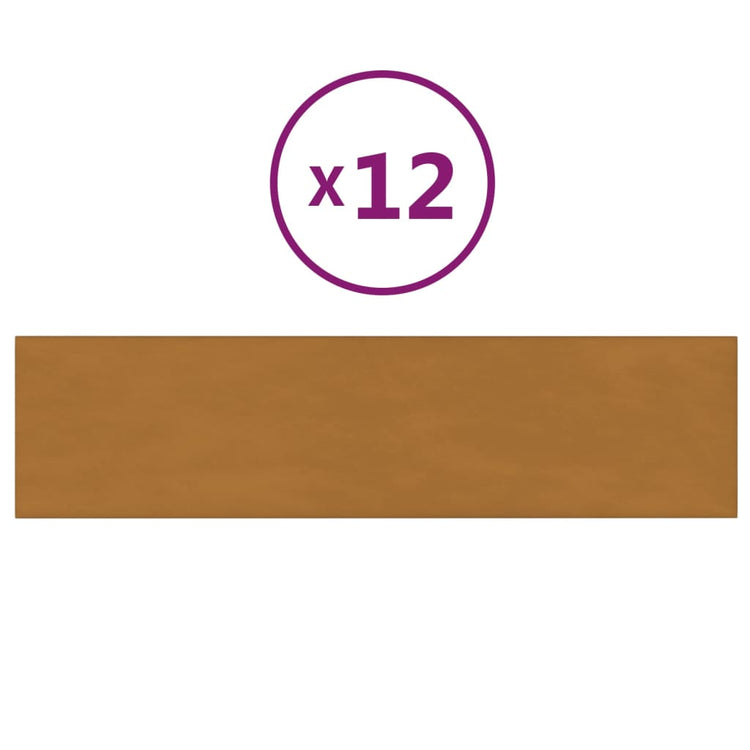 Panneaux muraux vidaxl 12 st 1,08 m² 60x15 cm en velours marron