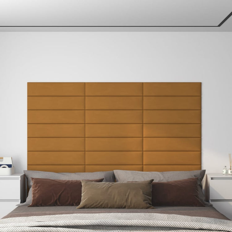 Panneaux muraux vidaxl 12 st 1,08 m² 60x15 cm en velours marron