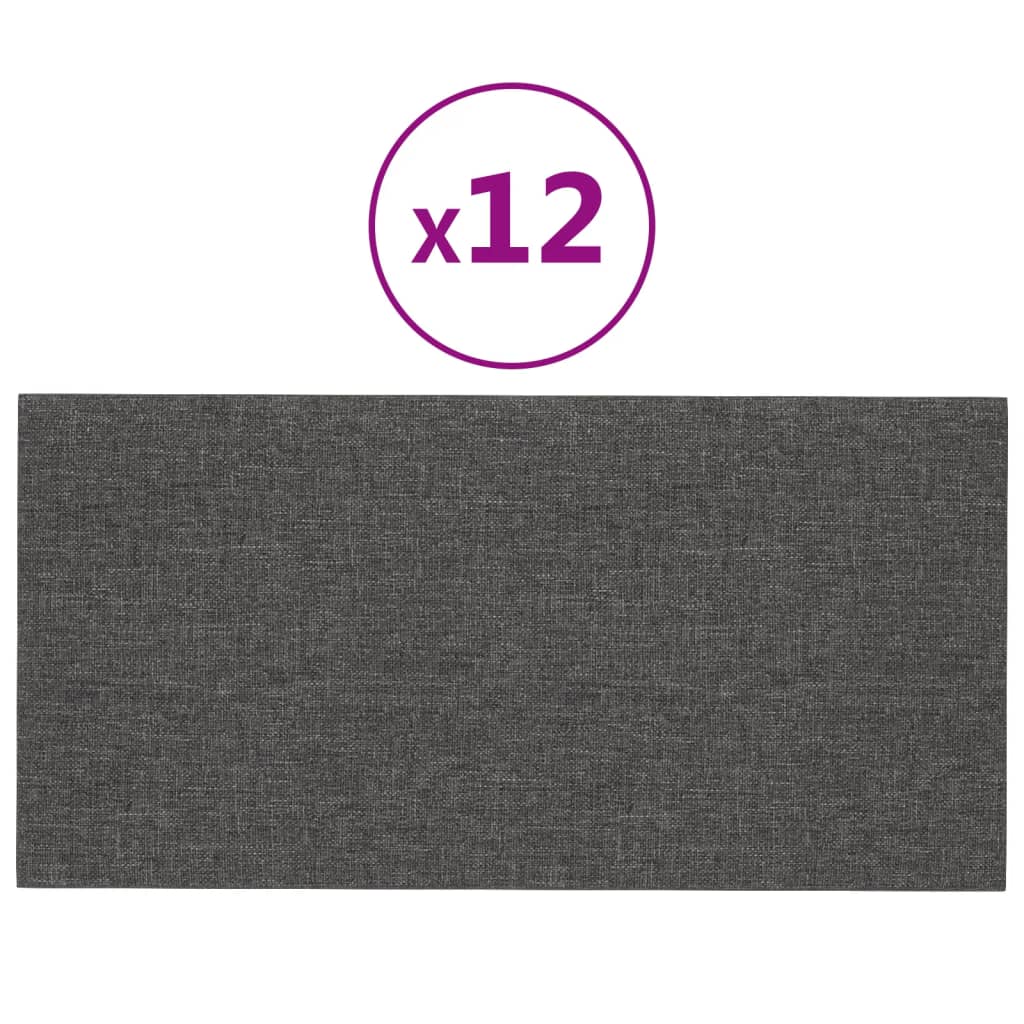Panneaux muraux vidaxl 12 st 2,16 m² 60x30 cm tissu gris foncé