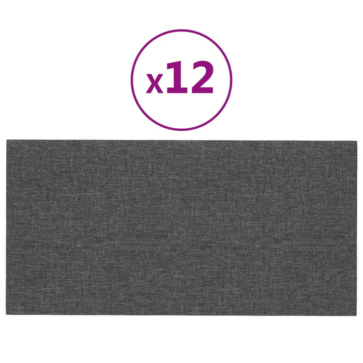 Panneaux muraux vidaxl 12 st 2,16 m² 60x30 cm tissu gris foncé