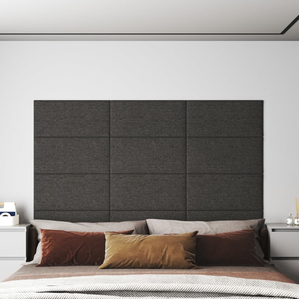 Panneaux muraux vidaxl 12 st 2,16 m² 60x30 cm tissu gris foncé